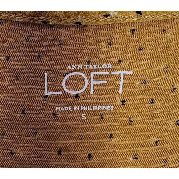 LOFT Women Polka Dots Yellow/White Sleeveless Blouse Size Small - Picture 7 of 8